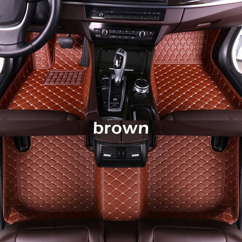 Alfombrillas de cuero para coche Infiniti QX60, , , , , , almohadillas personalizadas para pies, alfombra para automóvil: Brown
