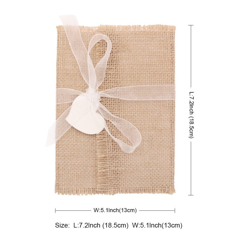 OurWarm-carte d'invitation vierge 50 pièces | Enveloppe en toile de jute et dentelle en cœur, pour invités, décoration de mariage