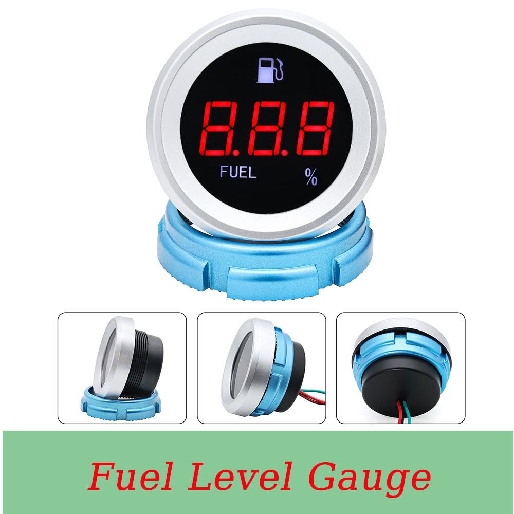 100-600mm Fuel Level Gauge Sensor Digital Fuel Level Gauges 52MM Waterproof LCD Oil Tank Meter for Marine Car RV Camper Yacht: Beige