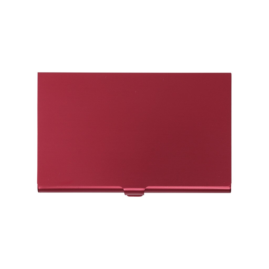 Holder Metal Leather Box Cover ID Credit Business Multi Card Case: Red