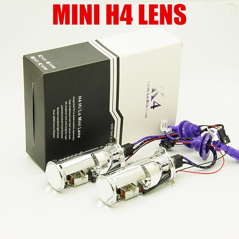 2 pcs 55 W xenon H4 Hoge dimlicht hid mini H4 protector lens 6000 k 8000 k 4300 k lamp