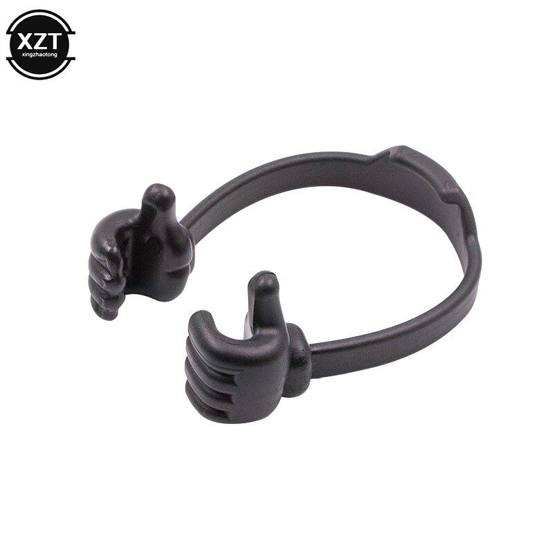 Soporte ajustable para tableta y teléfono móvil, soporte de pulgares de colores para mesa de coche, soporte de escritorio Universal para IPhone, ipad y tableta: Negro