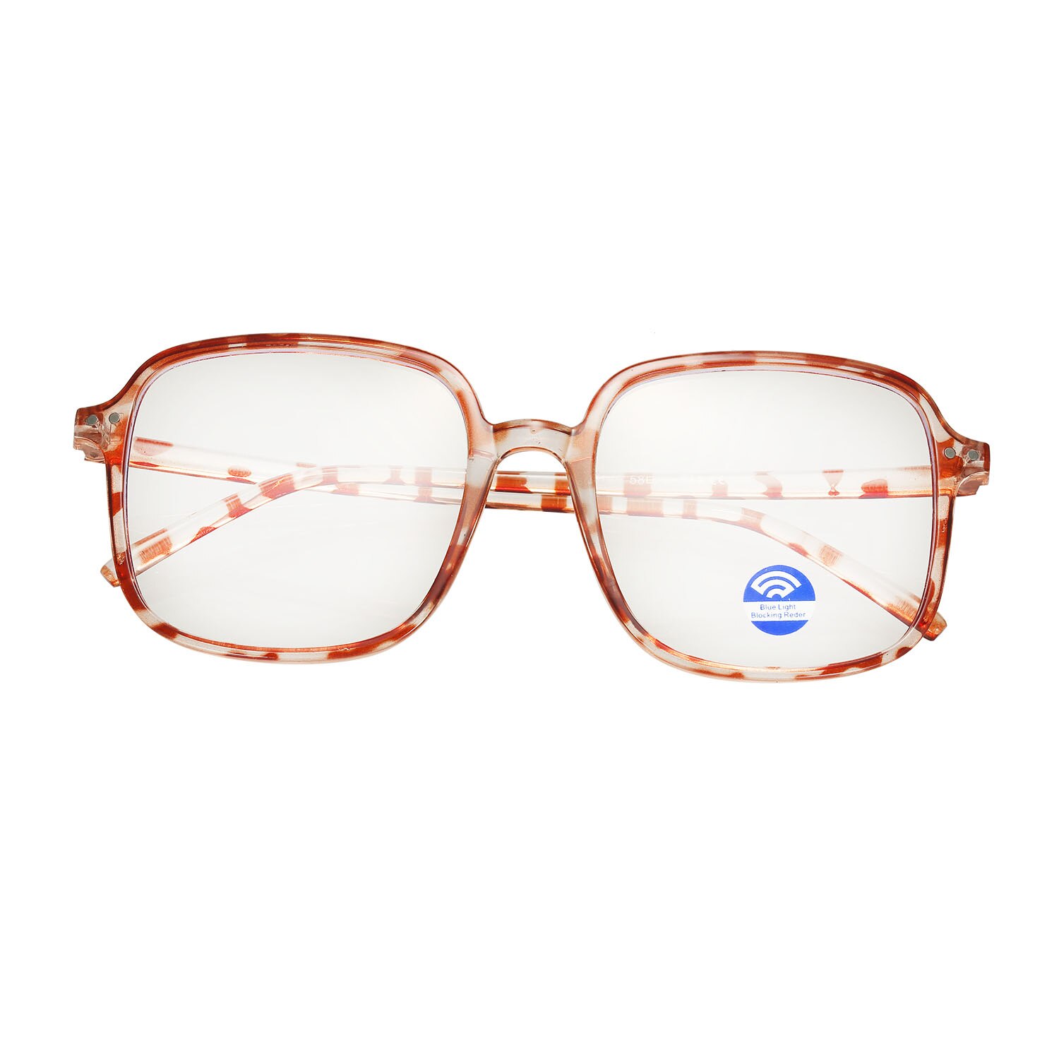 Fleksible briller bærbare læsebriller unisex optiske briller anti-blå lys briller firkantede rammer computerglas: Brun