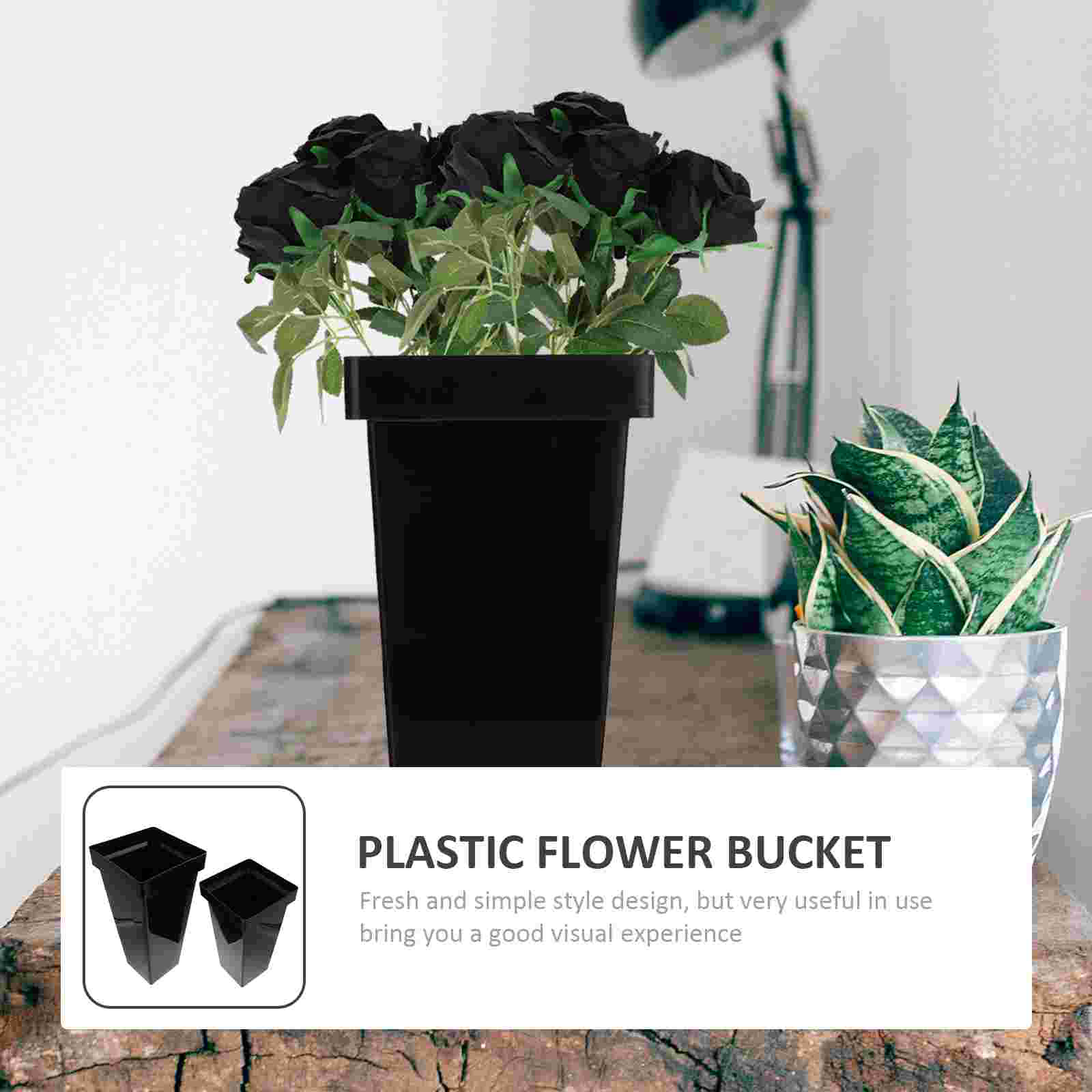 2 Pcs Flower Bucket Flower Wake Bucket Plastic Waking Flower Buckets