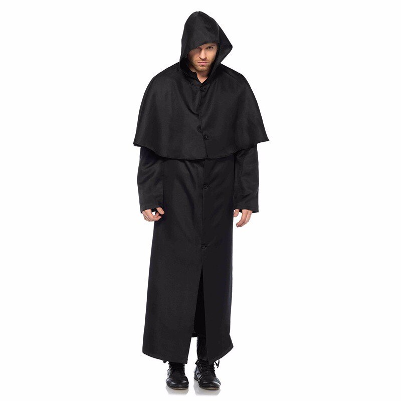 Vintage renacimiento Medieval sacerdote traje europeo religioso Cowl fraile uniforme de sacerdote Halloween con capucha batas capa