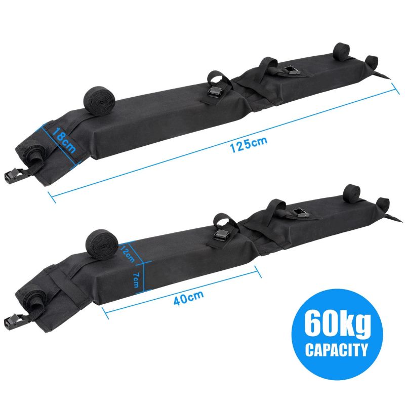 Auto Soft Imperiaal 2 Stuks / Set Zwarte Bagage Rack Load 60kgs Opvouwbaar Oxford Universal Car Carrier Rack Universal Kit Car