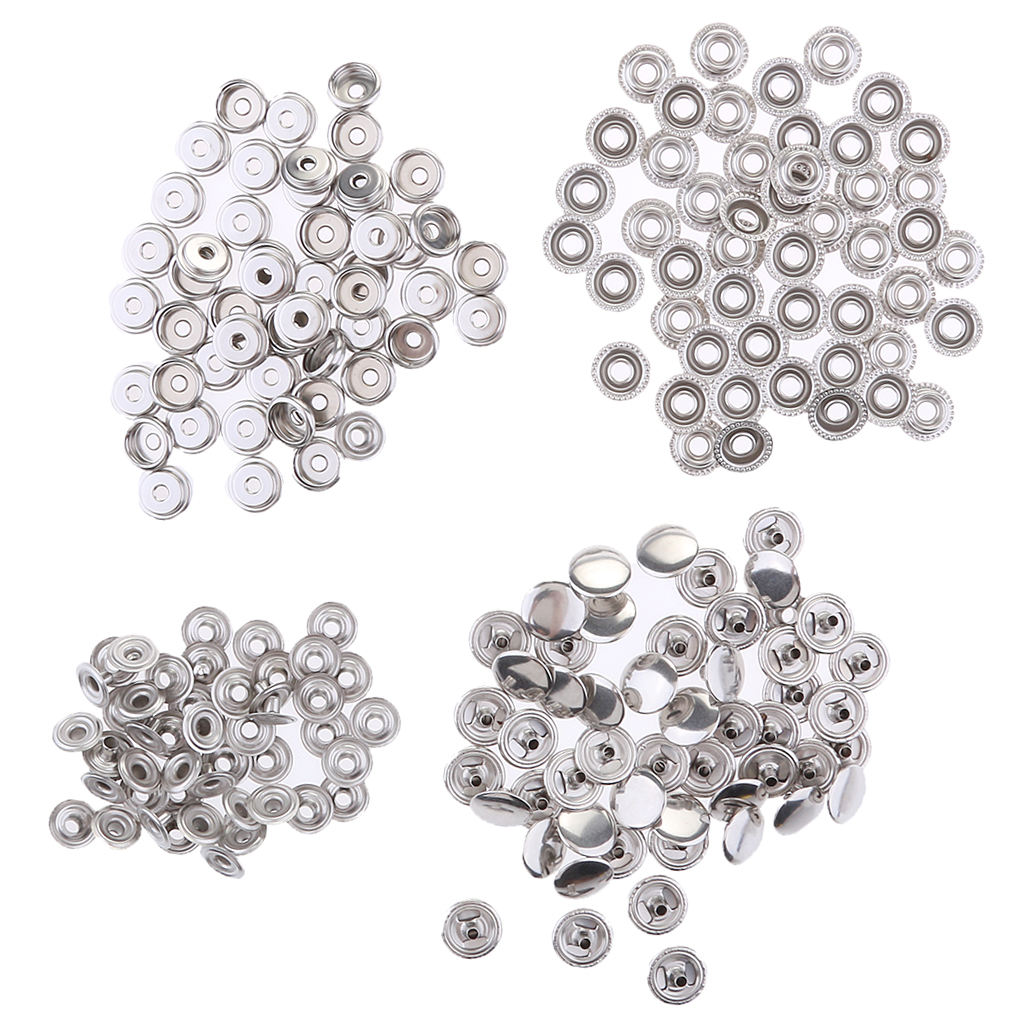 100Pcs Stainless Steel Marine Boat Canvas Fastener Press Stud Snap
