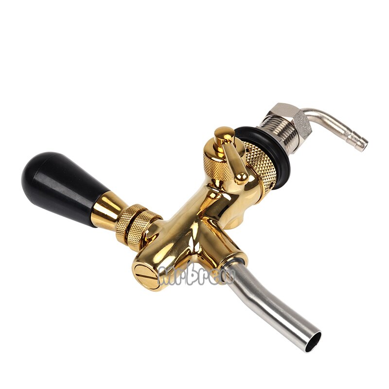 Draft Beer tap faucet, G5/8 Adjustable Faucet with golden plating,- Keg Tap Spout Homebrew Beer