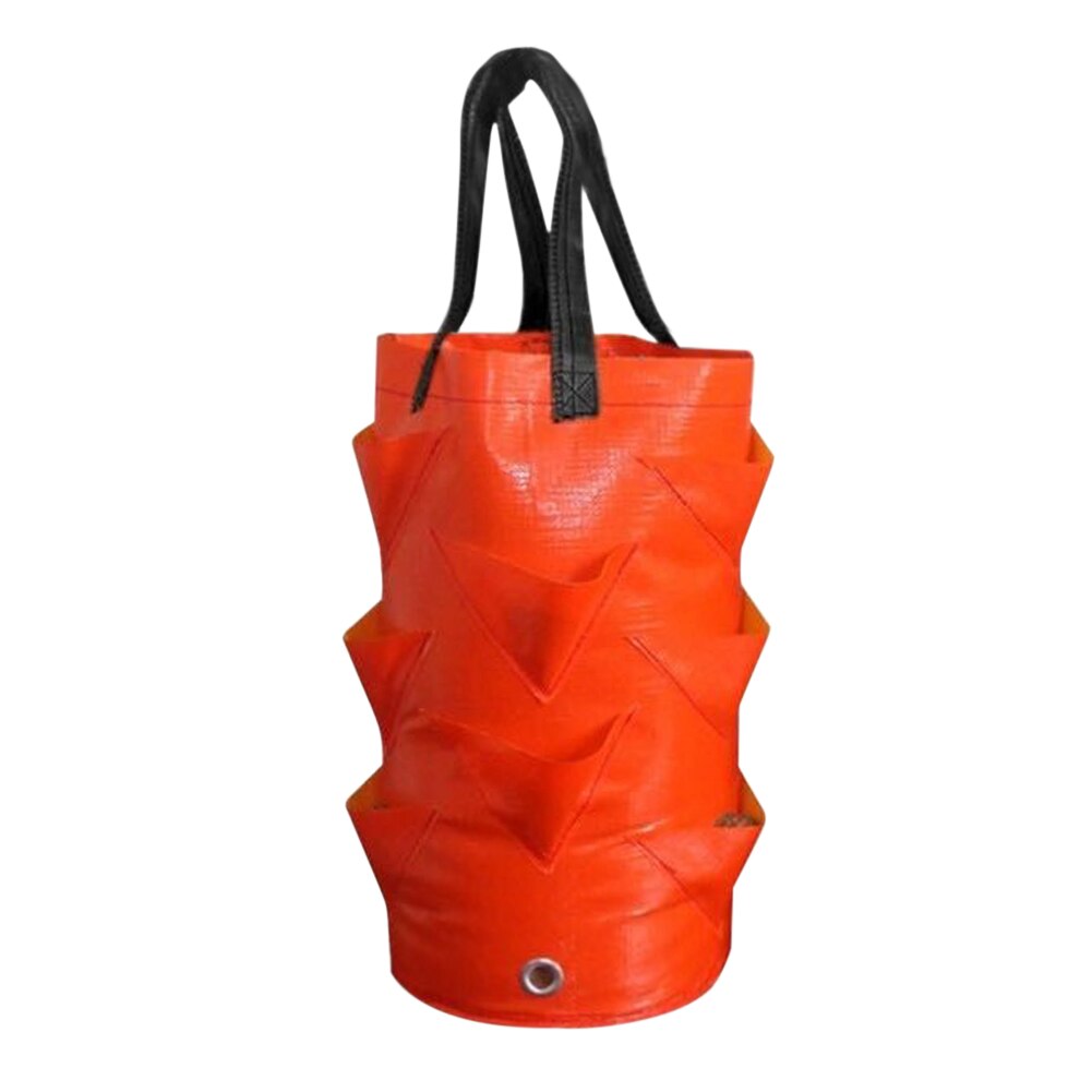 Garden Planting Bags 3 Gallons Strawberry Tomato Carrot Reusable Multi-mouth Vertical Flower Herb Planter Pot Hanging Grow Bags: Orange