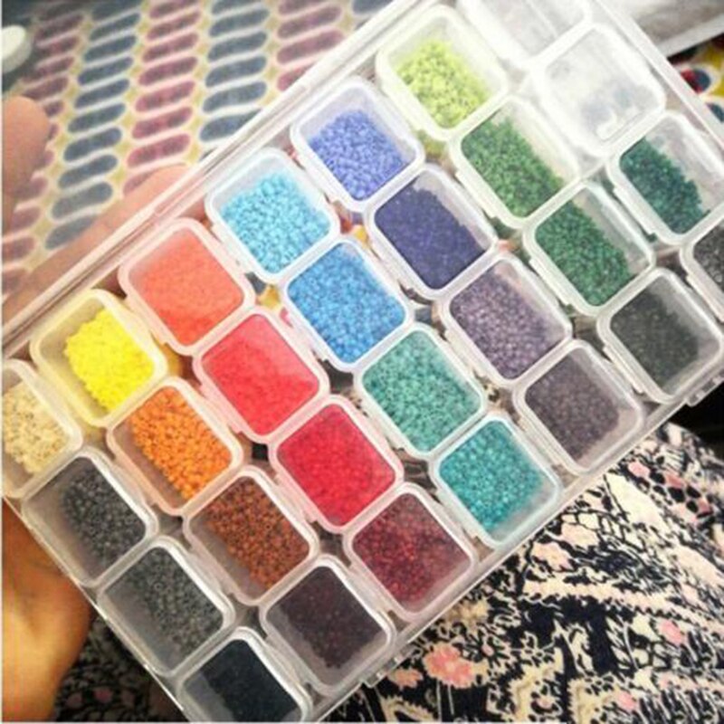 Boîtes de rangement pour accessoires de broderie diamant, 28 grilles, pour peinture diamant, point de croix