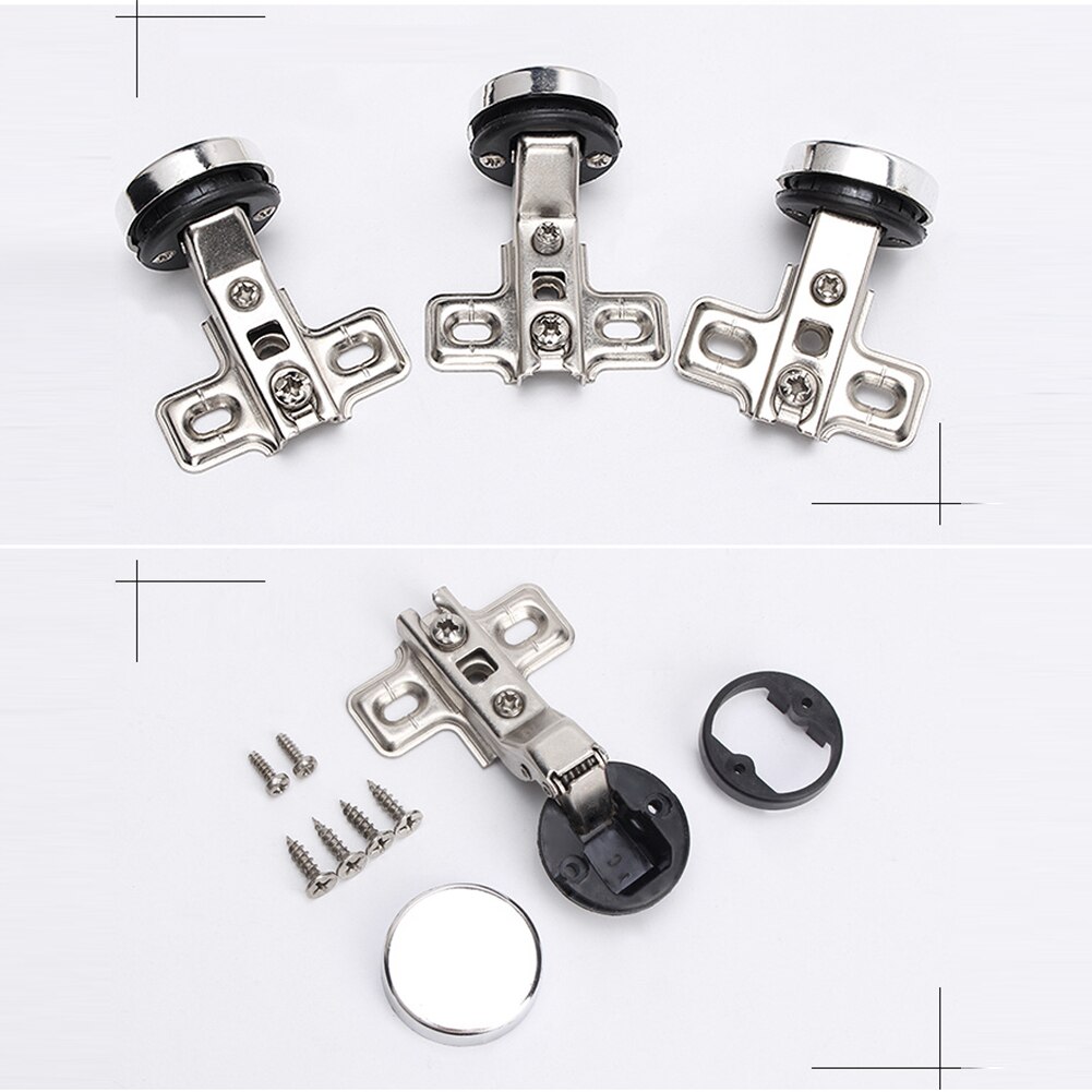 Home Cupboard Full Overlay Fitting Hardware 26mm Cup Screws Durable Glass Door Hinge Accessories Wine Cabinet Furniture