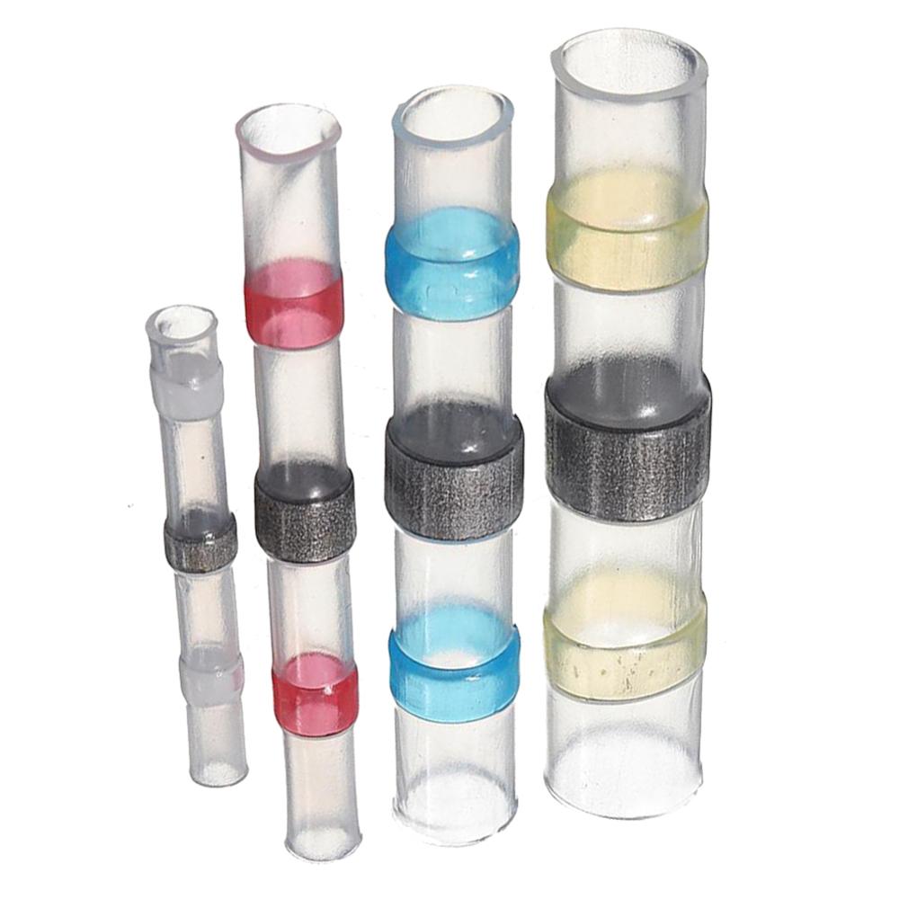 OLOMM 100/50Pcs Tin Ring Crimp Terminal Connector Solder Wire Connector Shrinkage Sleeve Tube for Motorcycle Car Cable Connect