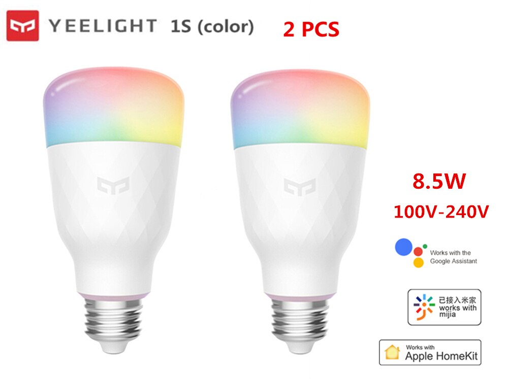 Global version yeelight smart LED bulb 1S / 1SE WIFI colorful smart home lamp Voice control with Xiaomi mijia APP mihome homekit: 1S  2pcs