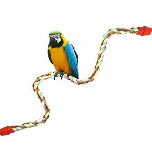 Vogels Touw Bungee Baars Spiraal Ladder Schommel Speelgoed Verstelbare Klimmen of Stand Bar voor Kleine Medium Papegaaien: Default Title
