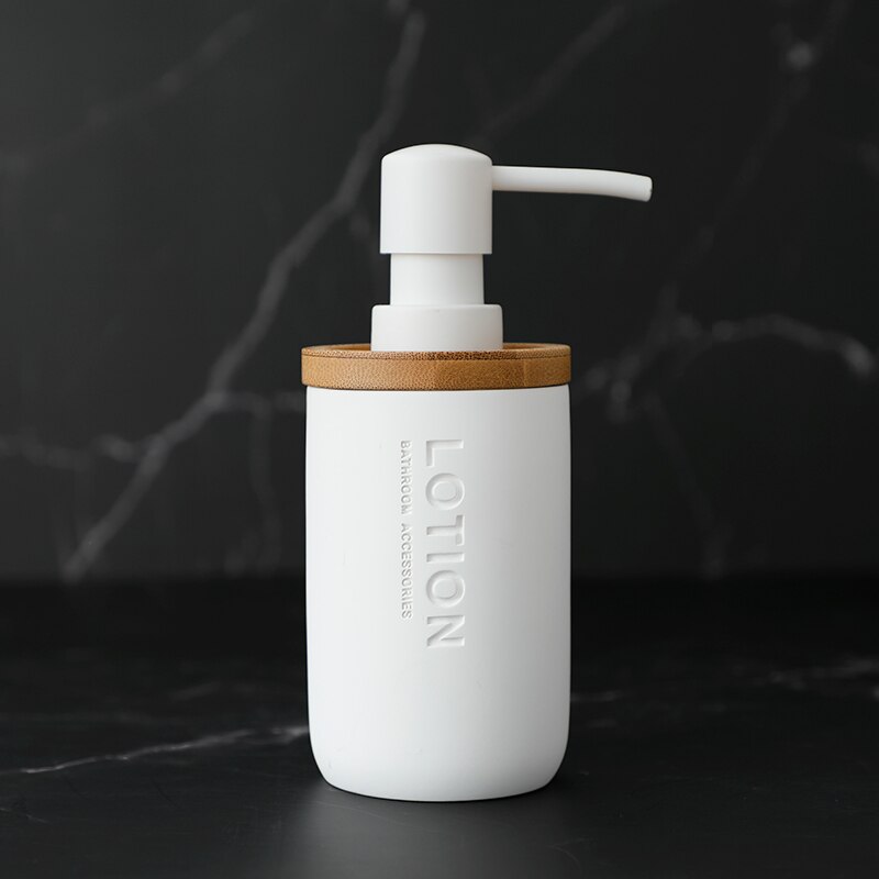 Ensemble d'accessoires de salle de bain 4 pièces, outils de lavage, porte-brosses à dents, porte-dentifrice, boîte distributrice de savon liquide, bouteille à pompe, ensemble de lavage: Lotion Dispenser W