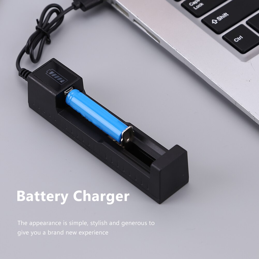 Universal 1 Slot 18650 Battery Charger LED Smart Quick Charging USB Rechargeable Lithium Battery Charger Dock Station Cradle