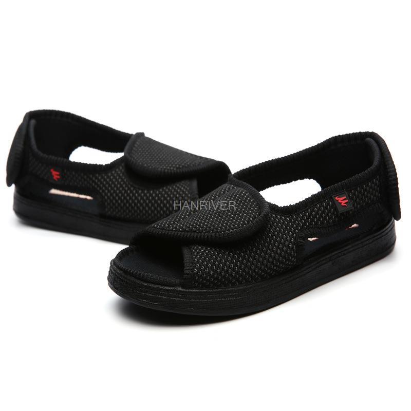 Verão sapatos diabéticos confortáveis pé gordo polegar instep altura do pé inchaço código de meia-idade e idosos sandálias diabetes