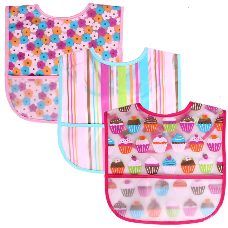 3 stücke Baby & freundlicher Wasserdicht Frucht & Veggie PEVA Wasserdichte Baby jungen mädchen Lätzchen bebe Zubehör