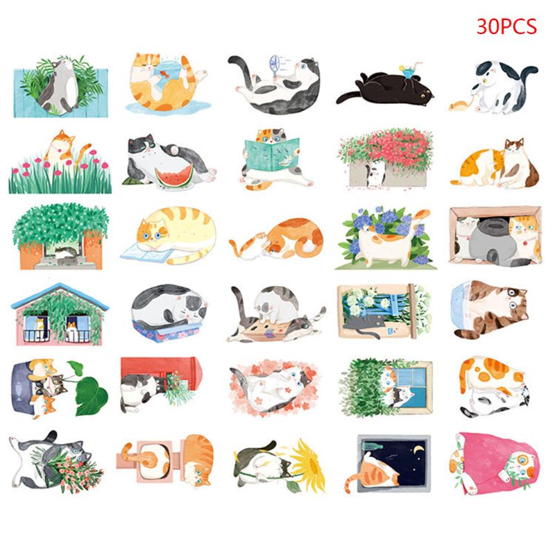 Postcard Hand-Painted Cat Shape Cat Backyard Cute Hand-Painted Graffiti Style Small Fresh Cute Animal Shaped Card: Default Title