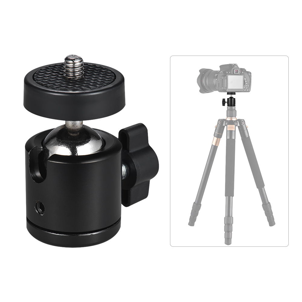 2 pièces 360 degrés pivotant Mini trépied rotule avec 1/4 "filetage support de Base pour DLSR caméra caméscope support de lumière LED