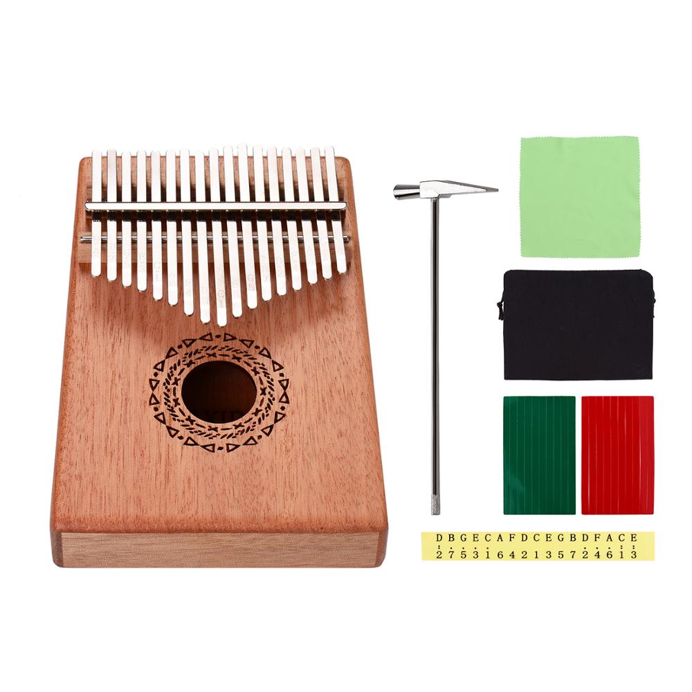Kalimba Mbira Thumb Finger Piano Portable 17 Keys Solid Wood Musical Instrument for Music Lovers Beginners Thumb Piano: style 3