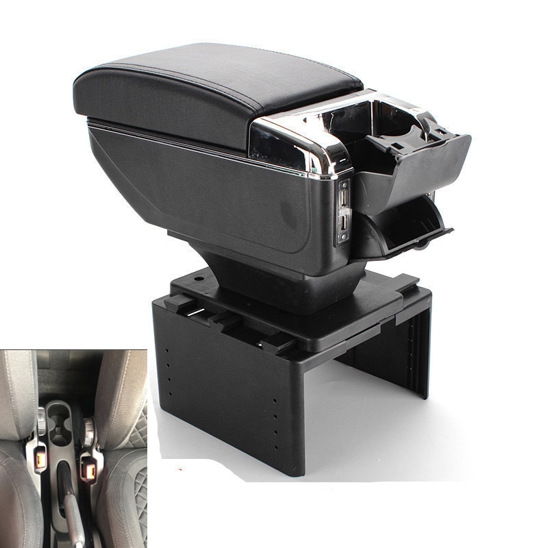 For Abarth 595 armrest box central Store content box with cup holder ashtray decoration products With USB interfac