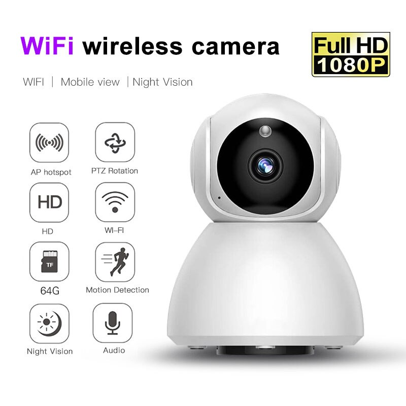 V380 1080P petit bonhomme de neige webcam prend en charge le stockage en nuage/suivi automatique sans adaptateur