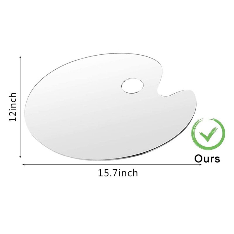 Clear Paint Palettes Non-Stick Oval Artist Paint Mixing Palette for Acrylic Oil Paints Mixing (12 inchX15.7 inch)