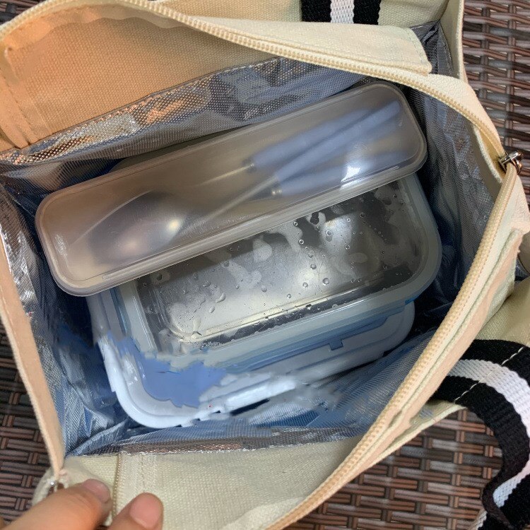 Effen Lunch Tas Voor Vrouwen Koeltas Thermische Ontbijt Eten Doos Draagbare Picknick Reizen Opslag Icepack Thermische Geïsoleerde Tas