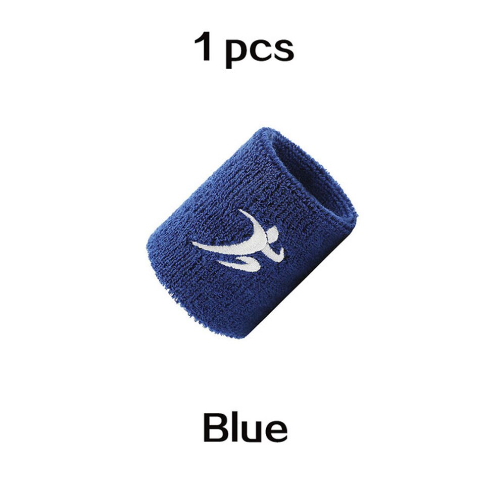 Braccialetti elastici in cotone palestra attrezzi per il Fitness supporto potenza sollevamento pesi impacchi da polso per pallacanestro Tennis Badminton Brace: 1 PCS Blue