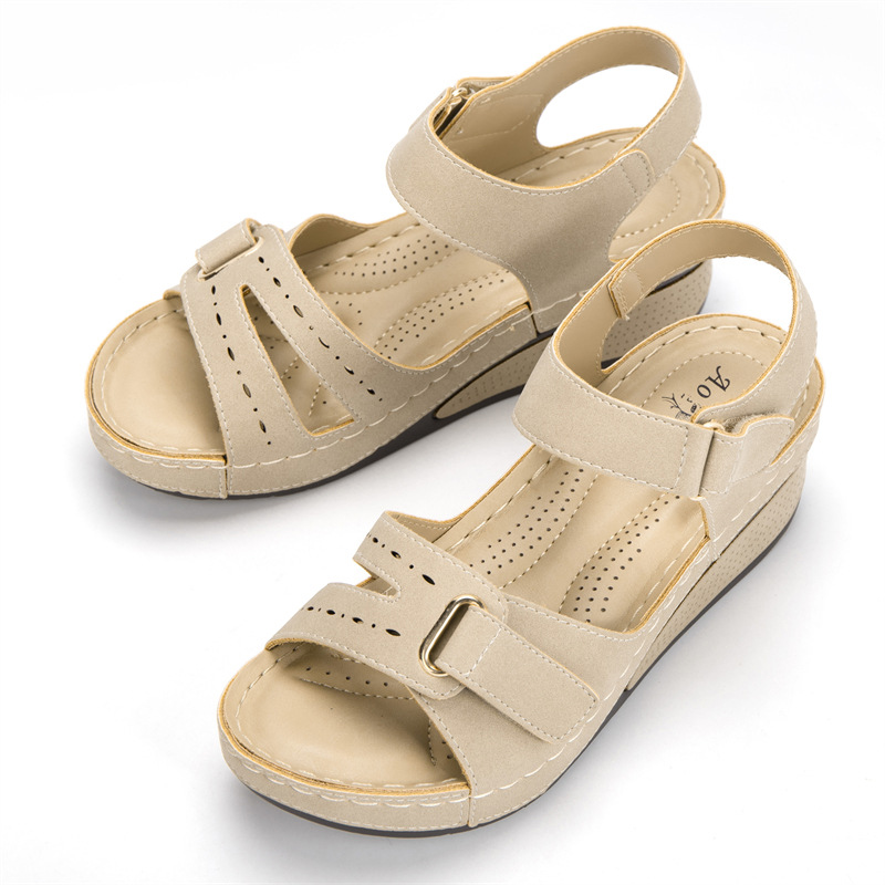 Sandalias de cuña ligeras para Mujer, zapatos de plataforma, verano, 2024