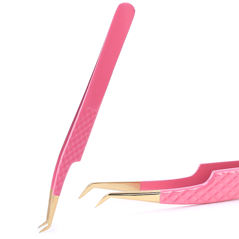 1 Pc biało-złoty pęseta do rzęs antystatyczna do przedłużania rzęs zestaw ze stali nierdzewnej Beauty precyzyjna pęseta narzędzia do makijażu: 9