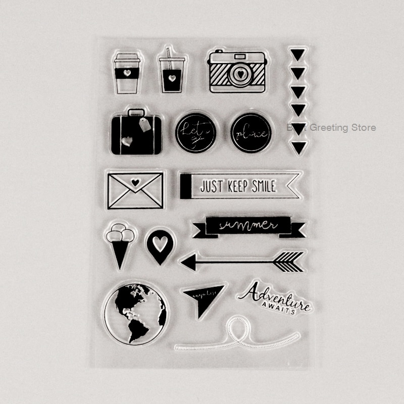 scrapbooking travel stamps traveler's notebook deco stamps planner