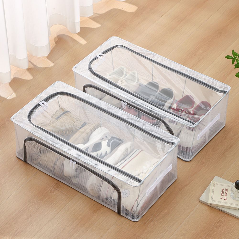 Caja De almacenamiento De Zapatos plegable para el hogar, gran capacidad debajo De la cama, Zapatero Organizador De Zapatos, Zapatero para habitación