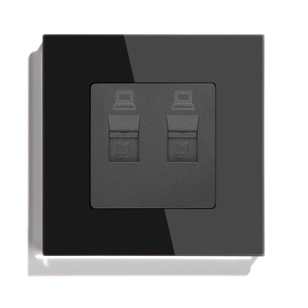 BSEED Double Wall Cat5 Socket Doppelt Telphone Power Outlet Socket