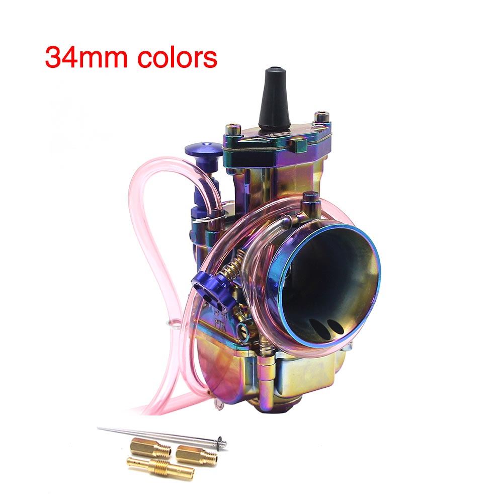 ZSDTRP Universal Multicolor Motorcycle Carburetor 21 24 26 28 30 32 34mm Power Jet Dirt Bike 4T PWK Carburador 110cc 250cc 125cc: MULTI