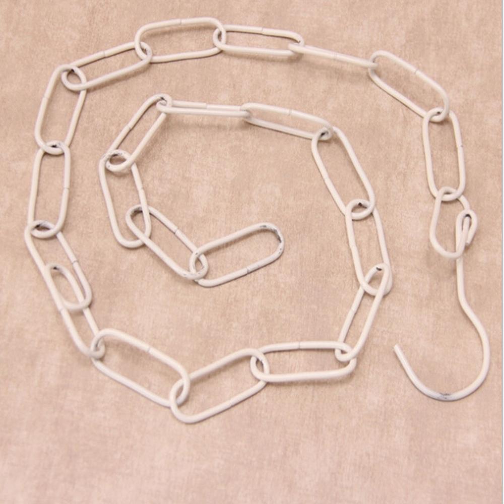 Cadena colgante de Metal para Ropa con gancho, ganchos para colgar Ropa, varios perchas, anillos de exhibición, Ropa Colgada: white