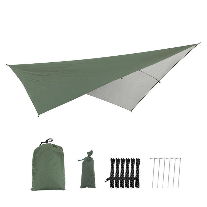 Ultralet fortelt slidstærkt multifunktionelt telt presenning camping lædug solsejl måtte udendørs hængekøje vandrestrand  u3: D