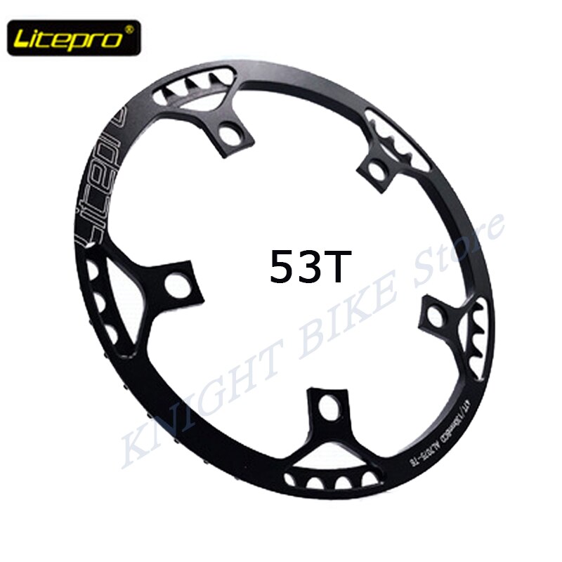 Litepro Neue Ultraleicht 130 BCD 45T 47T 53T 56T 58T A7075 Legierung BMX Kettenblatt Falten fahrrad BMX Kettenblatt Fahrrad Kurbel Zahn: 53T Schwarz