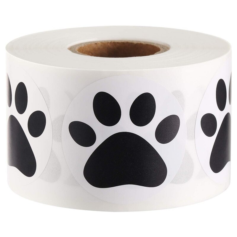1 Inch 500Pcs Zwarte Poot Stickers Hond Kat Beer Poten Etiketten Sticker Voor Laptop Beloning Sticker Briefpapier Leraar voor Student