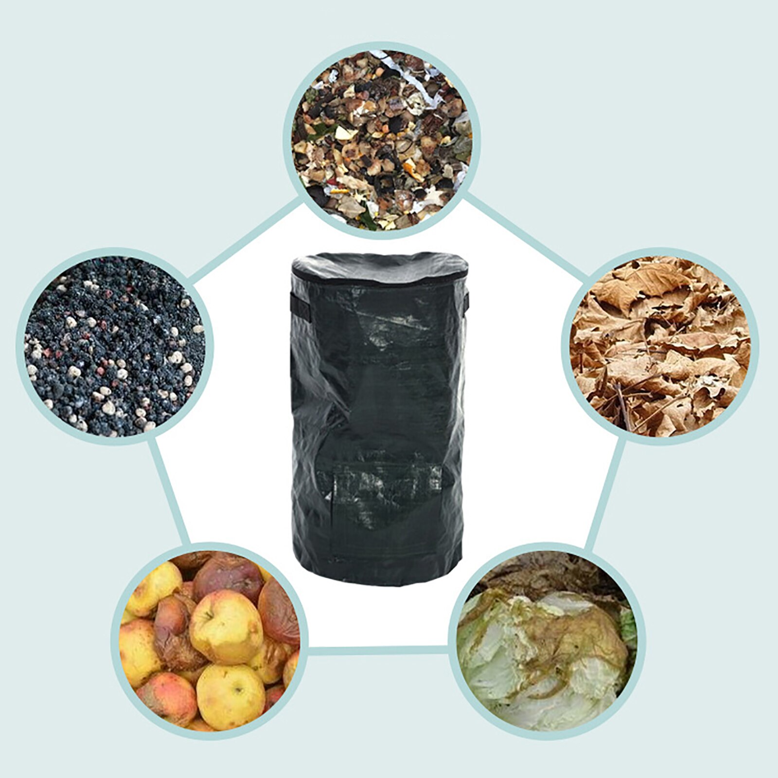 Tuin Afval Compost Bin Schoon Huis Milieu Groeien Eco Vriendelijke Gereedschappen Pe Planter Keuken Verwijdering Zak Biologische Waterdicht