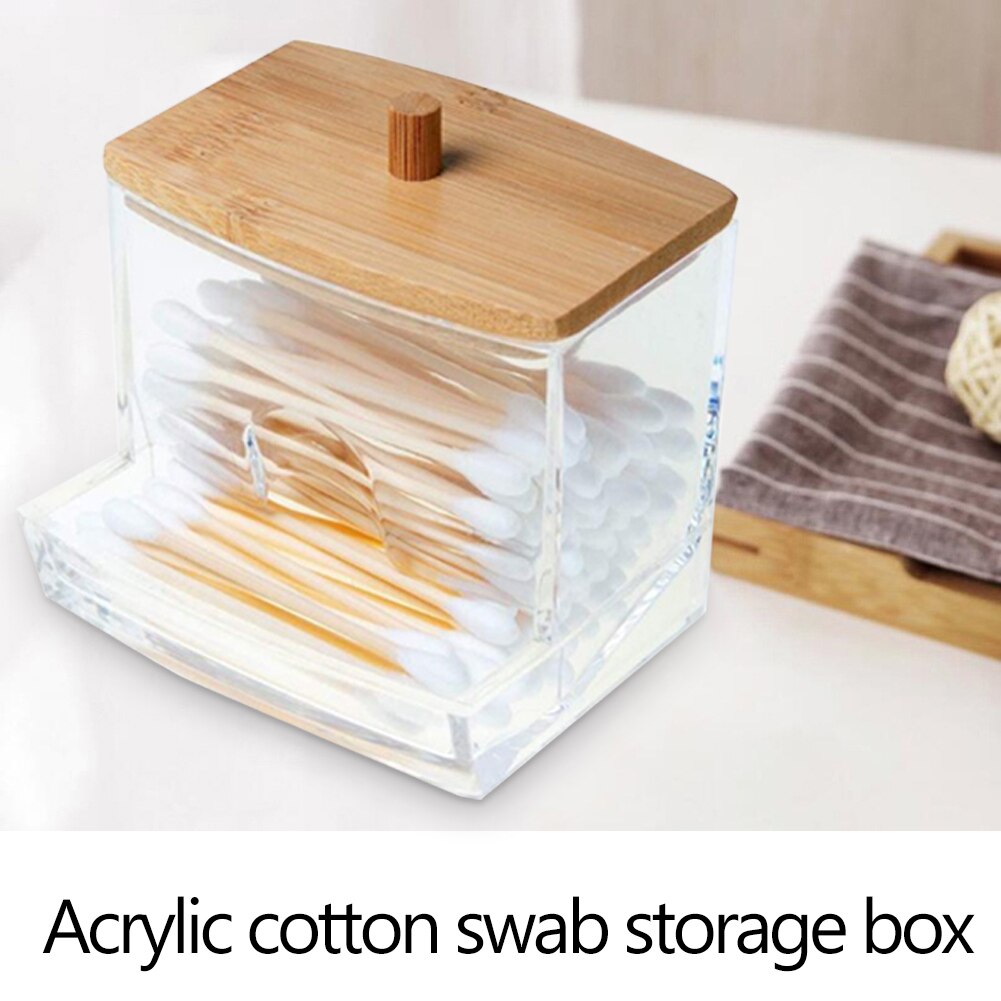 Acryl Wattenstaafjes Houder Transparant Wattenschijfje Opslag Stand Rack Organizer Box Cosmetische Make-Up Case Huishouden Sets