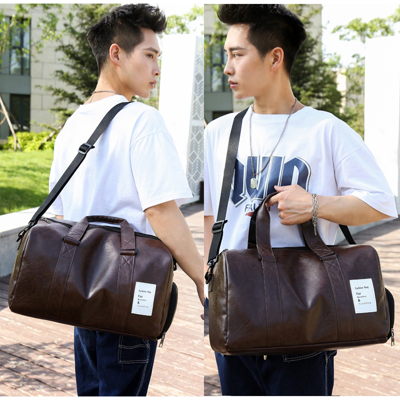Reisetasche aus pu-leder, herren-reisetasche, aufbewahrungstasche für kleidung, große reisetasche, separate große fitnesstasche, sport-wochenendtasche