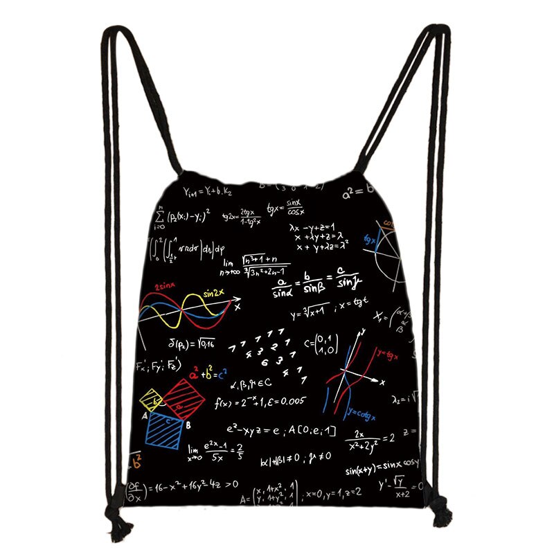 Interest Math Physics Formula Print Bundle Pocket Women Softback Mathematical Formula Girl Boy Storage Bag Fort Travel Bookbags: skdmath07