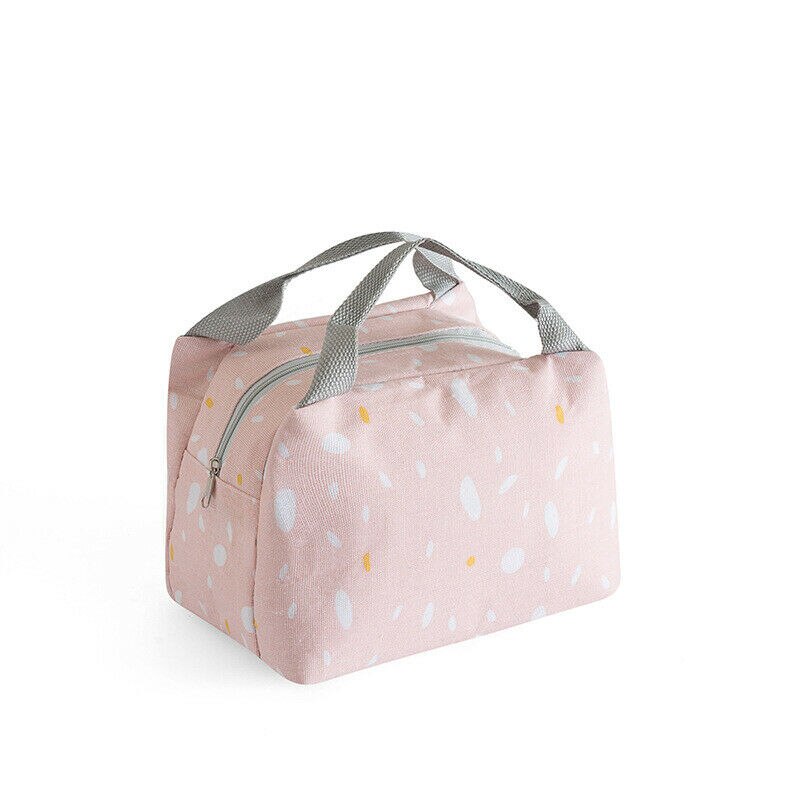 1PCs Thermal Small Portable Insulated Cooler Lunch Picnic Storage Bag Carry Tote Box Container Lunch Bags Cooler Bag Bento Pouch: Pink