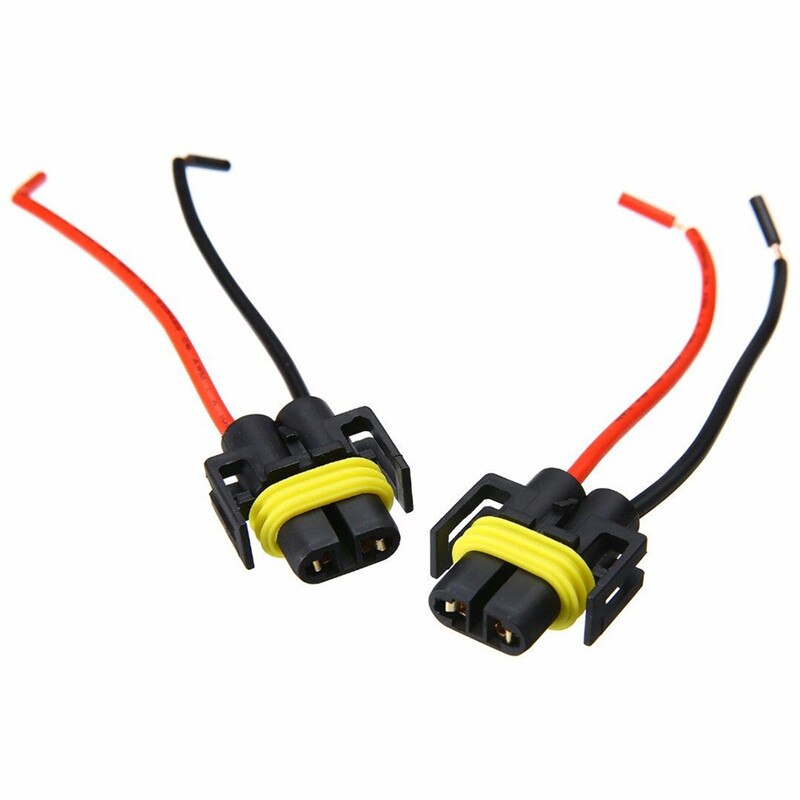 2 Pcs H8 H9 H11 Auto Led Mistlamp Adapter Harness Socket Cord Connector