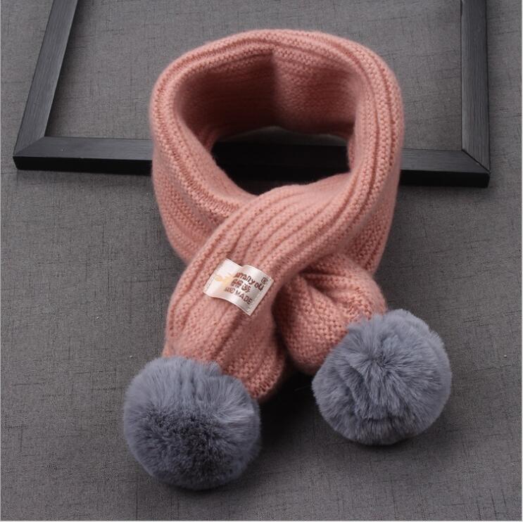 Koreaanse versie van baby warming wol sjaal herfst en winter soort sjaal voor jongens en meisjes met koude preventie en hals beschermin: Pink