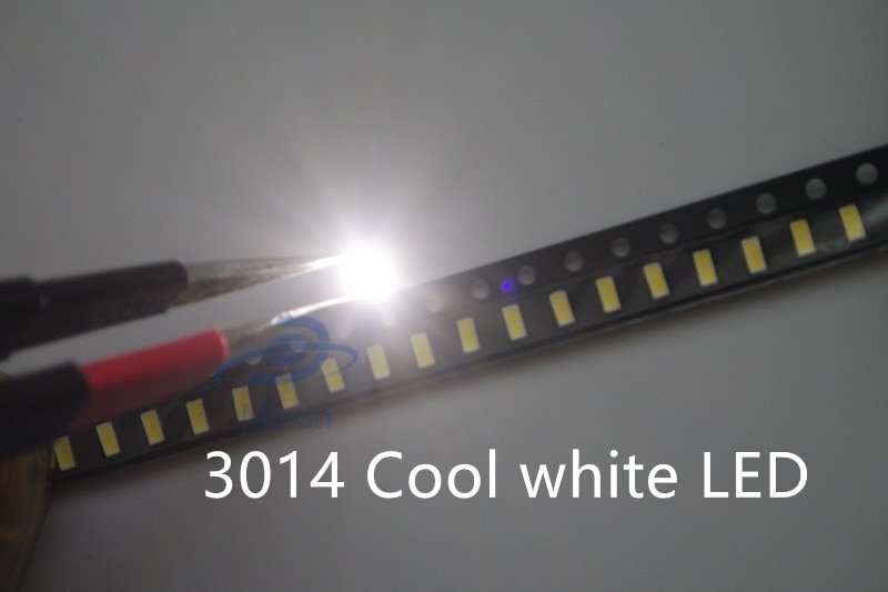 3014 smd led 200 stk chip hvit ultralys 0.1w 11-13lm 30ma 3v overflatemontert chip lysdiodelampe smd 3014 led perle