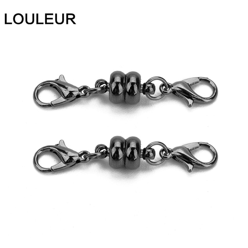 10set/lot 38*7mm Copper Magnetic Clasps With Lobster Clasps Connectors For Necklaces Bracelets Clasp Hooks DIY Jewelry Findings