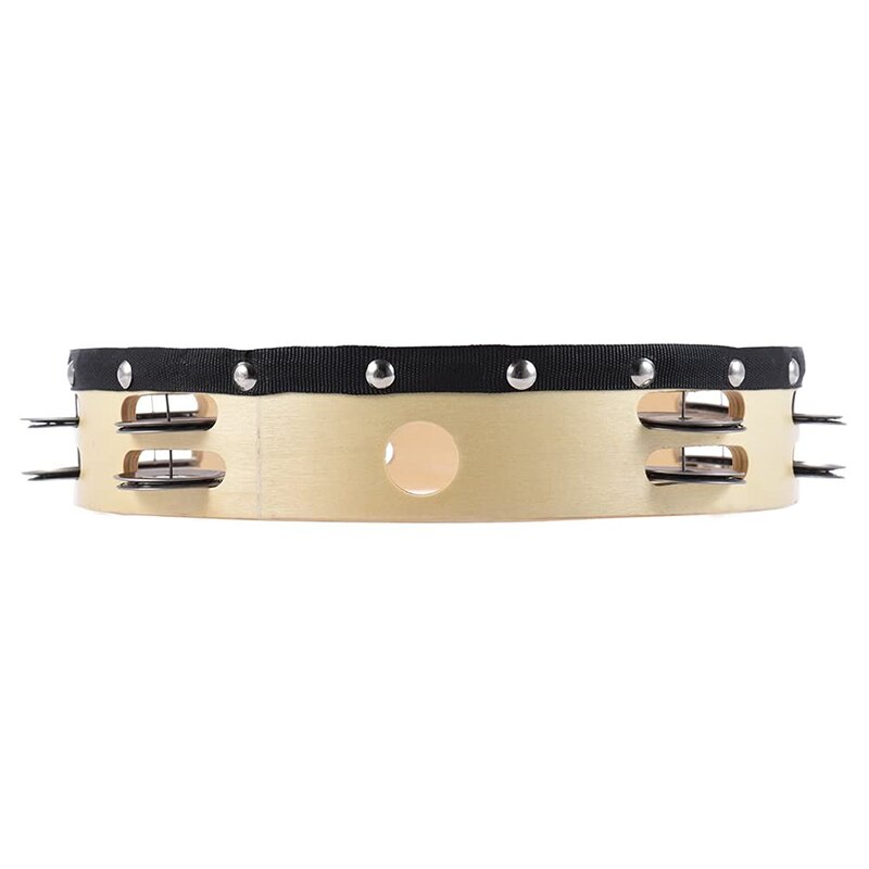 Tambourine Double Row Jingle Percussion Instrument Church Handheld Tambourine Single Row Tambourines with Jingle Bells